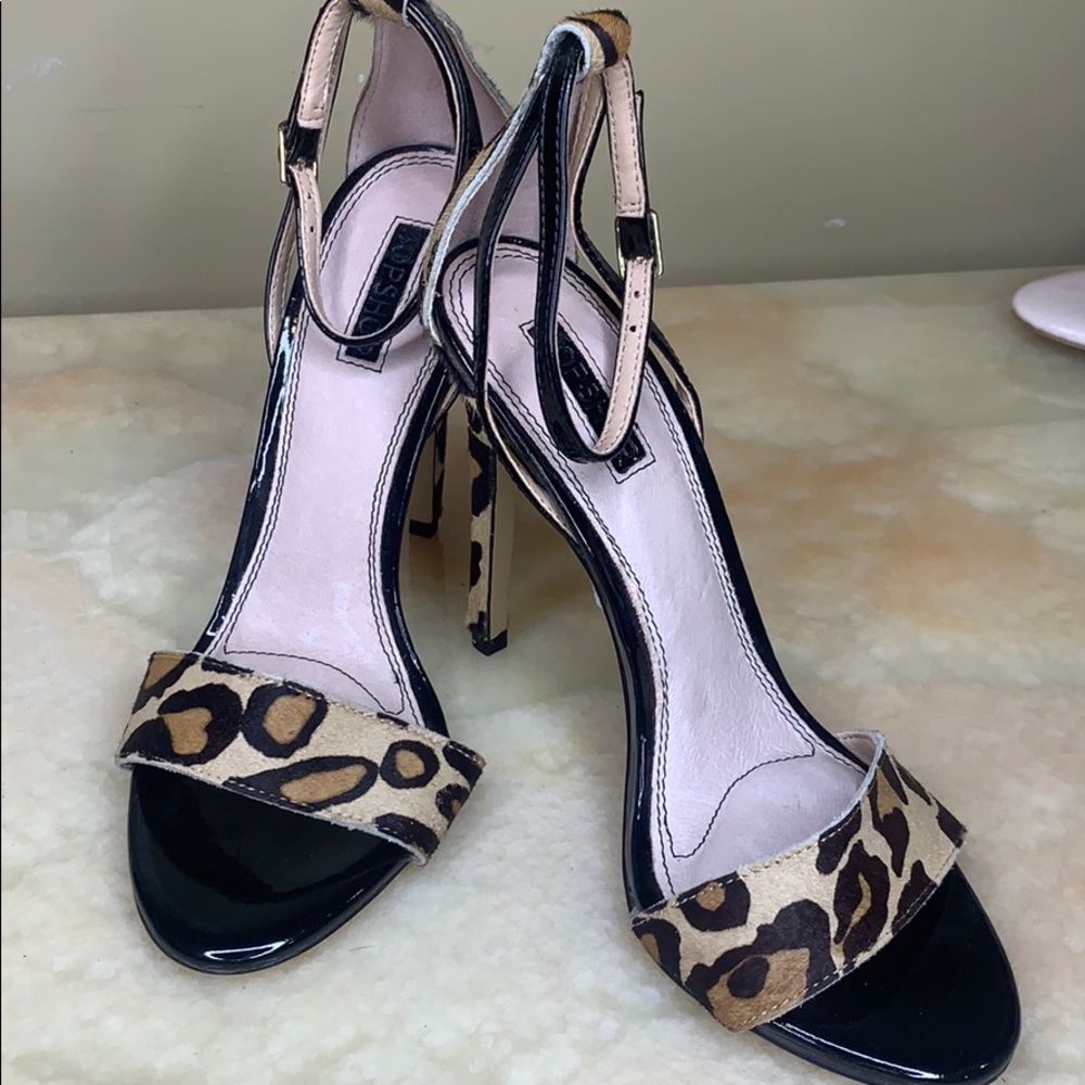 Topshop Rafael Leopard Sandal Heels 7.5